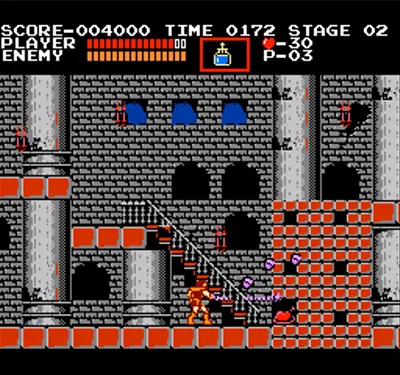 『悪魔城ドラキュラ』のプレイ画面